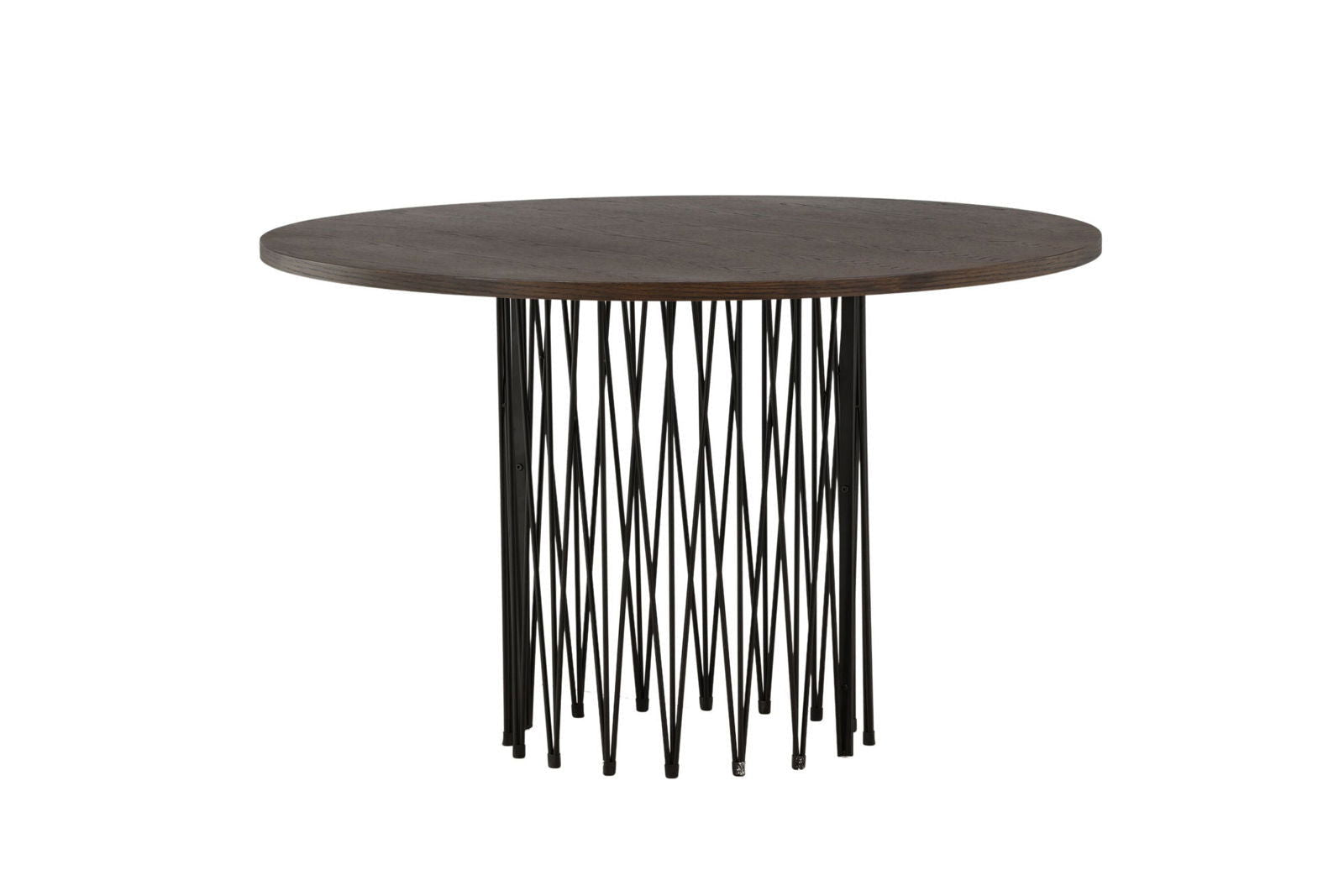 Stone round Dining Table - Black / Mocca Veneer - vivahabitat.com