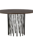 Stone round Dining Table - Black / Mocca Veneer - vivahabitat.com