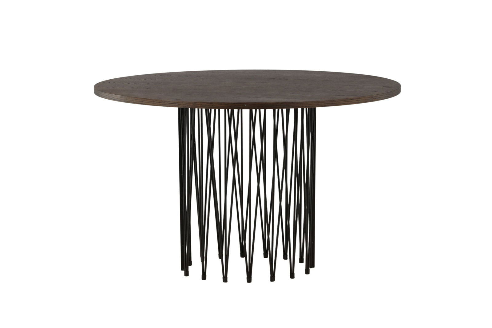 Stone round Dining Table - Black / Mocca Veneer - vivahabitat.com