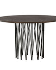 Stone round Dining Table - Black / Mocca Veneer - vivahabitat.com