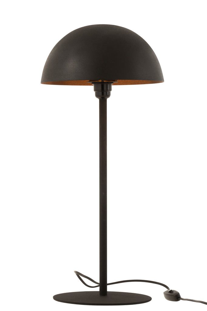 Table Lamp Mushroom Metal Matte Black - vivahabitat.com