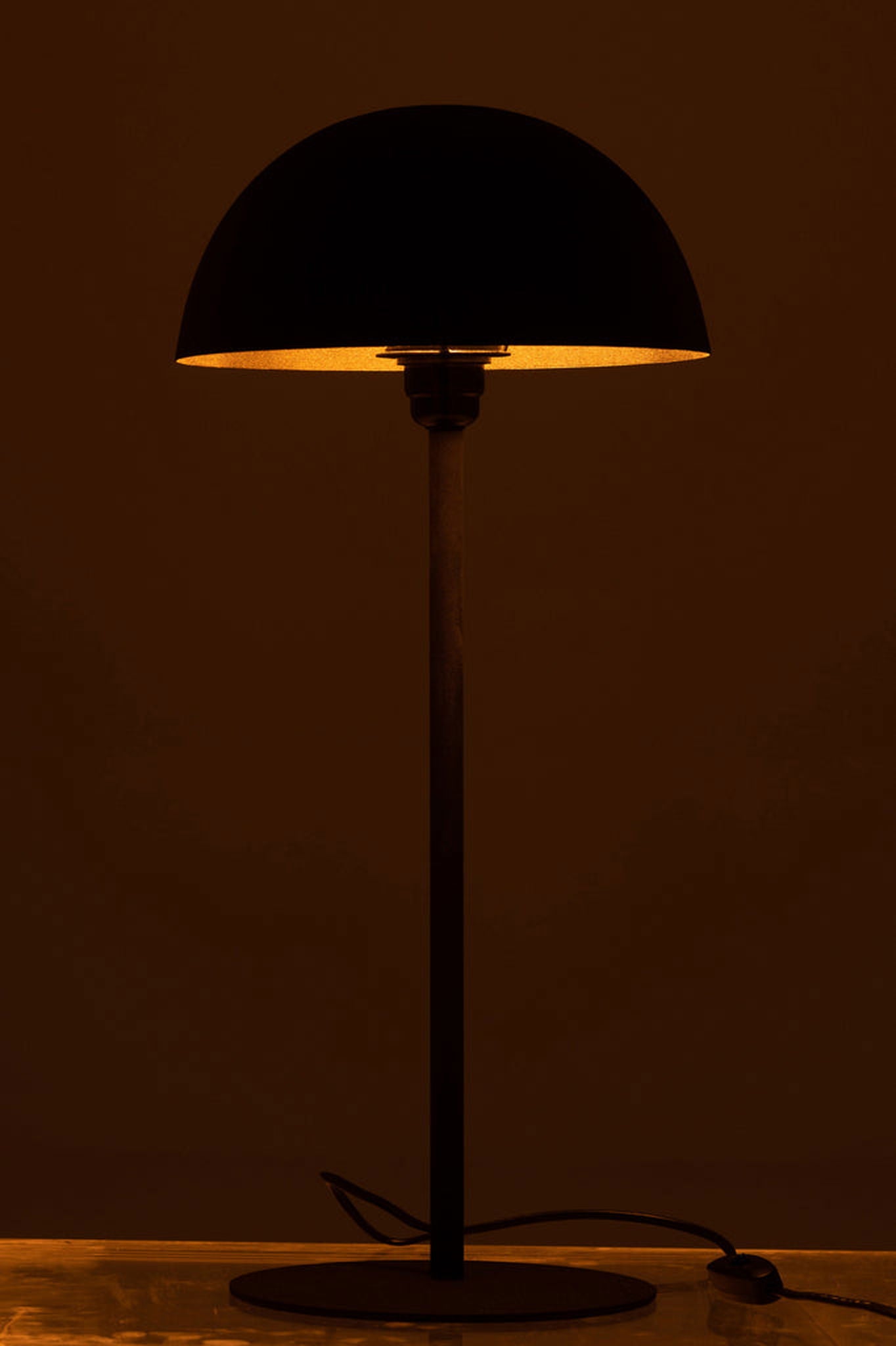 Table Lamp Mushroom Metal Matte Black - vivahabitat.com