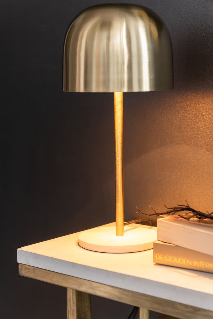 Table Lamp Queen Metal Marble Gold - vivahabitat.com