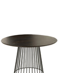 Table Round Wood Metal Natural Black - vivahabitat.com