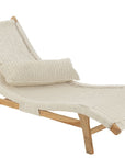 Lounger+Cushion Woven Plastic/Teak White - vivahabitat.com