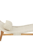 Lounger+Cushion Woven Plastic/Teak White - vivahabitat.com