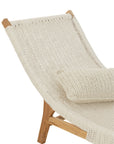 Lounger+Cushion Woven Plastic/Teak White - vivahabitat.com