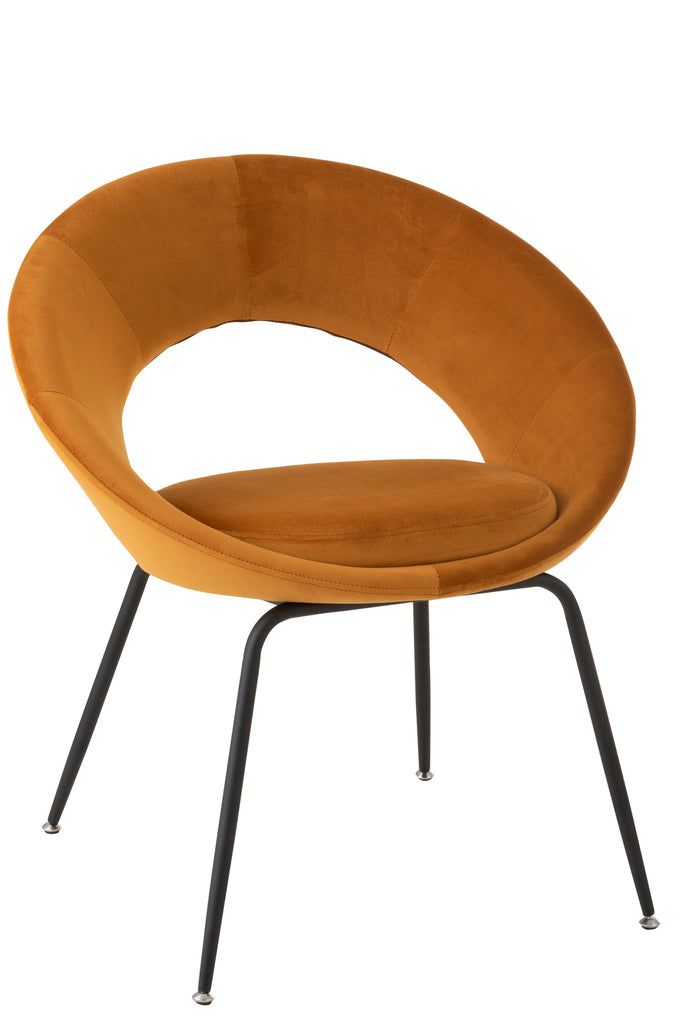 Chair Round Metal/Textile Ochre - vivahabitat.com