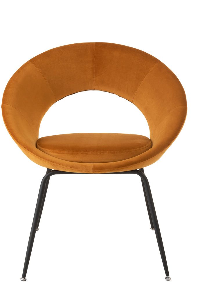 Chair Round Metal/Textile Ochre - vivahabitat.com