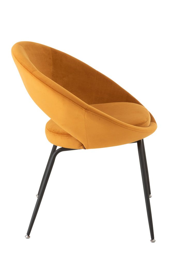 Chair Round Metal/Textile Ochre - vivahabitat.com