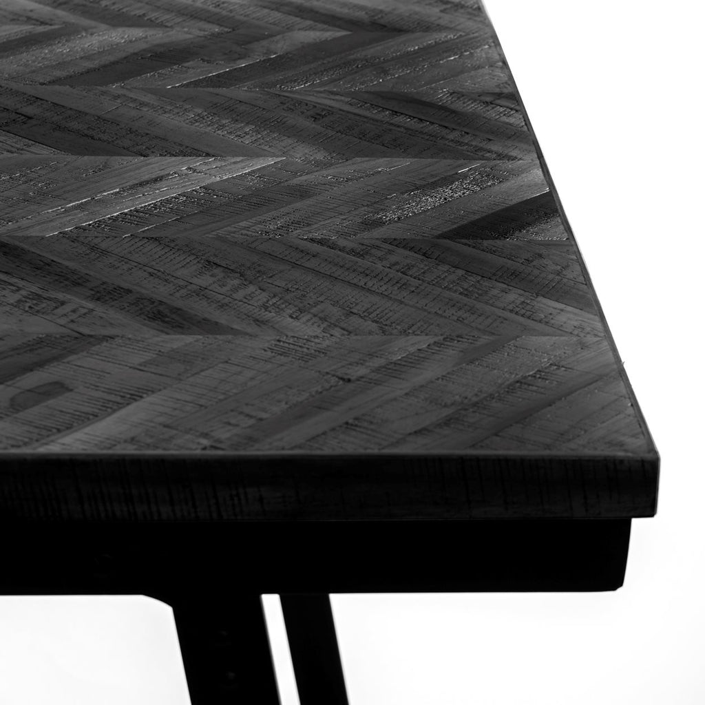 The Herringbone High Table - Black - 140cm - vivahabitat.com