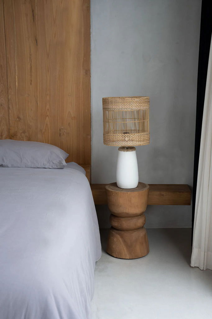 The Kiska Table Lamp - White Natural - vivahabitat.com