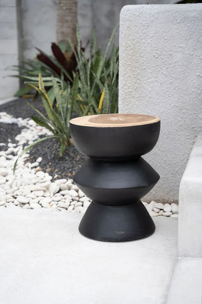 The Kulun Stool - Black Natural - vivahabitat.com