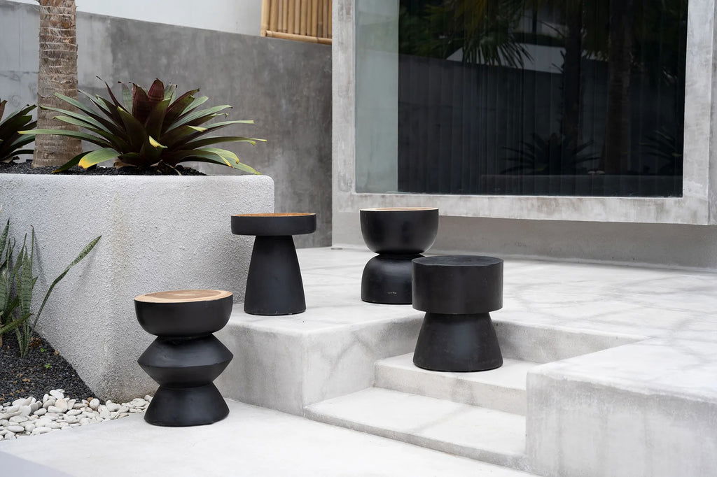 The Kulun Stool - Black Natural - vivahabitat.com