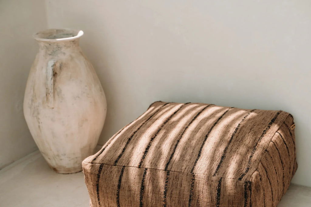 The Oh My Gee Pouf - Beige Black - vivahabitat.com