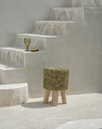 The Raffia Tressed Stool - Jungle Green - vivahabitat.com
