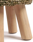The Raffia Tressed Stool - Jungle Green - vivahabitat.com
