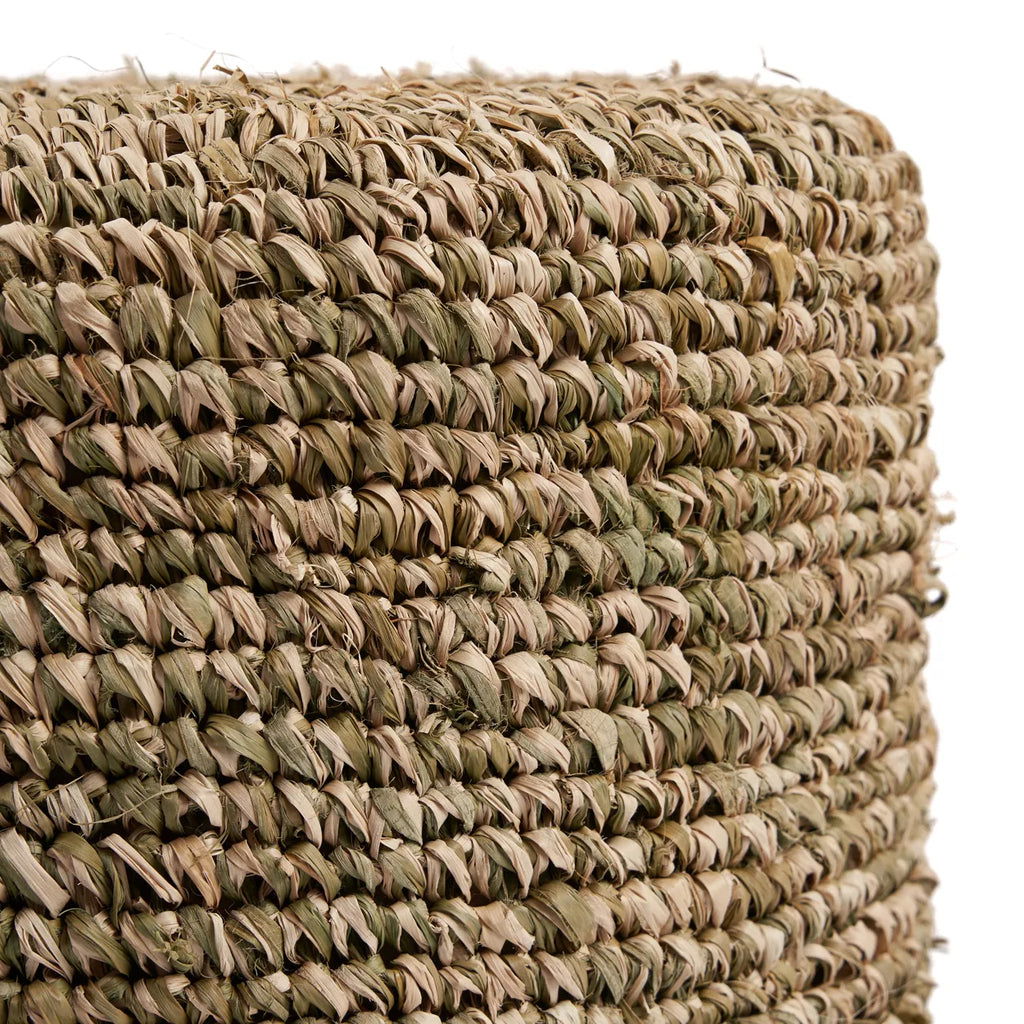The Raffia Tressed Stool - Jungle Green - vivahabitat.com