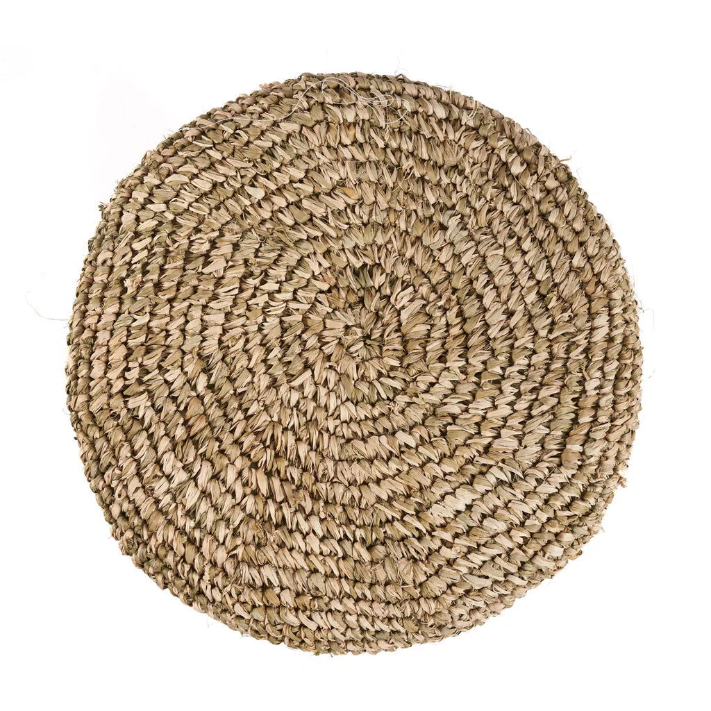 The Raffia Tressed Stool - Jungle Green - vivahabitat.com