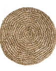 The Raffia Tressed Stool - Jungle Green - vivahabitat.com