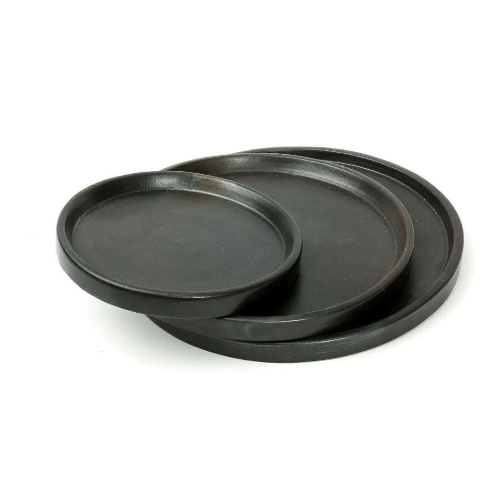 The Terracotta Burned Plate - Black - L - vivahabitat.com