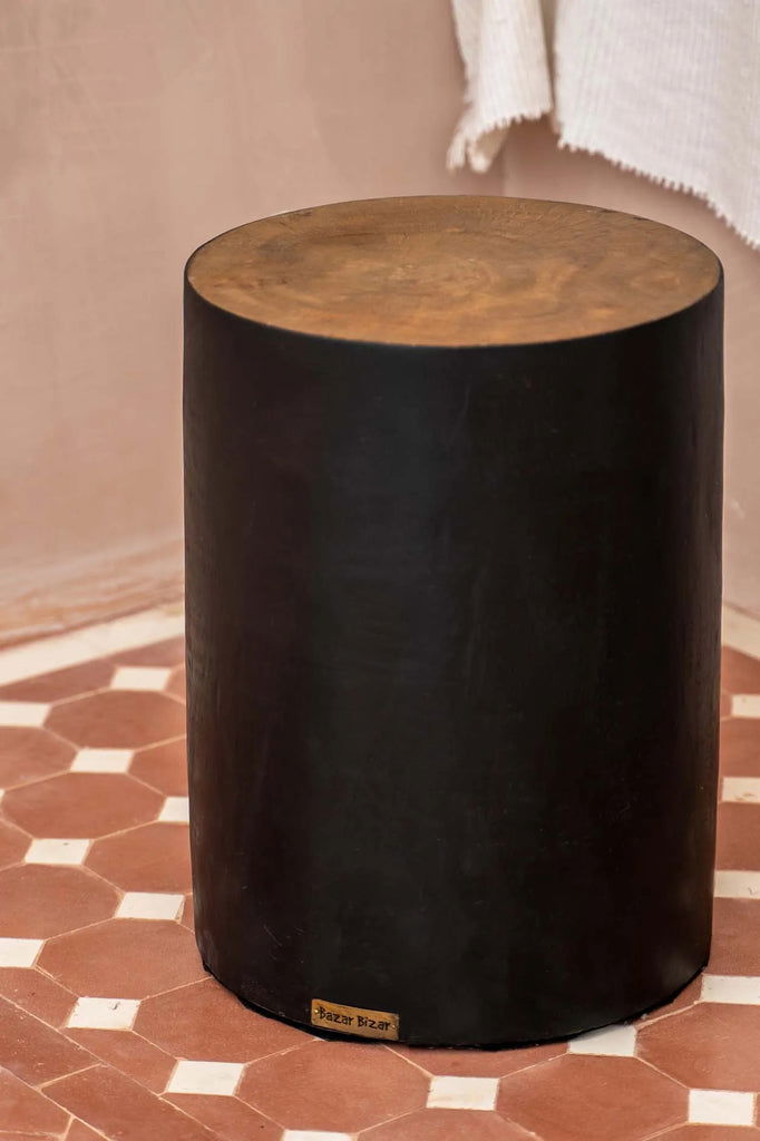 The Tribe Stool - Natural Black - vivahabitat.com