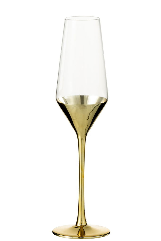 Champagne Glass Glass Gold/Transparent - vivahabitat.com