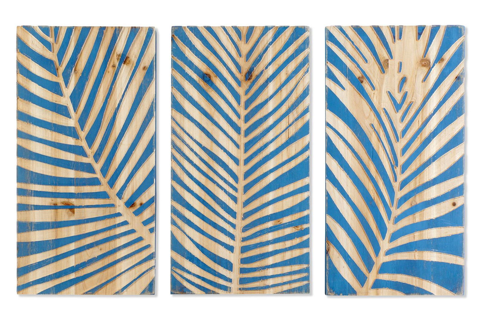 Tripticon MDF Panels Leaf blue natural - vivahabitat.com