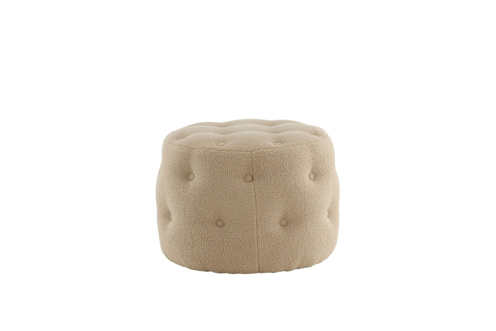 Venture Home Benjamin Pouf - / Beige Teddy - vivahabitat.com