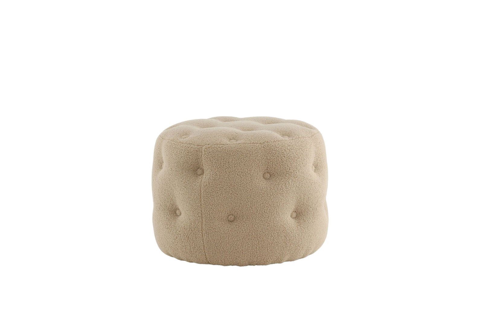 Venture Home Benjamin Pouf - / Beige Teddy - vivahabitat.com