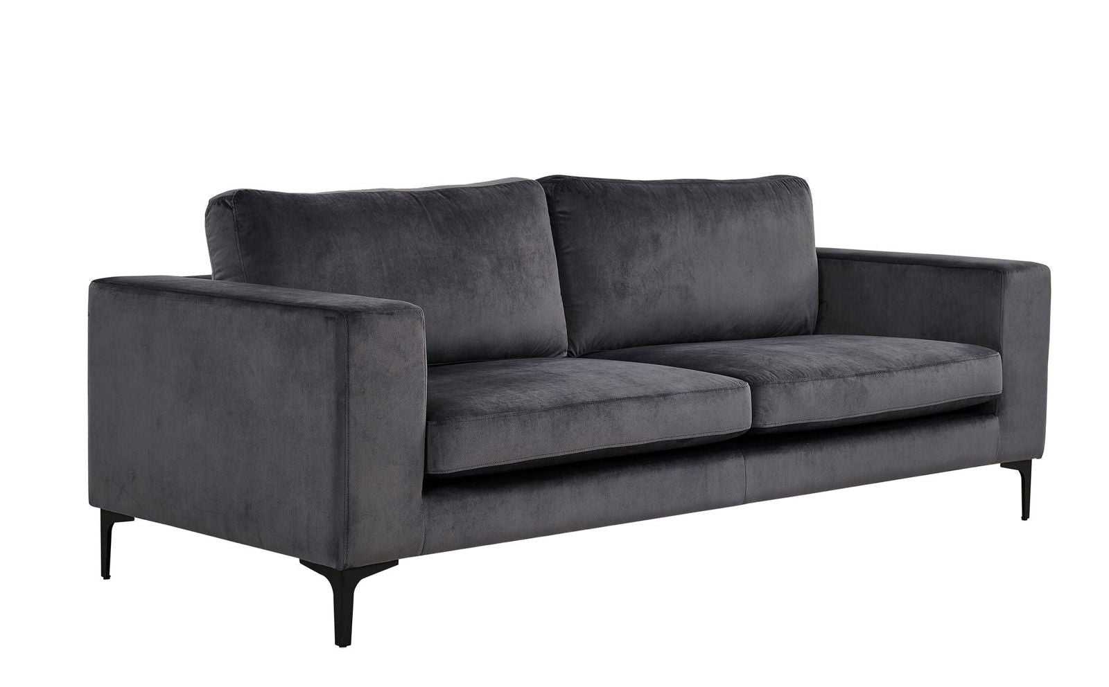 Venture Home Bolero Sofa - 3-seater - Dark Grey velvet - Black Legs - vivahabitat.com