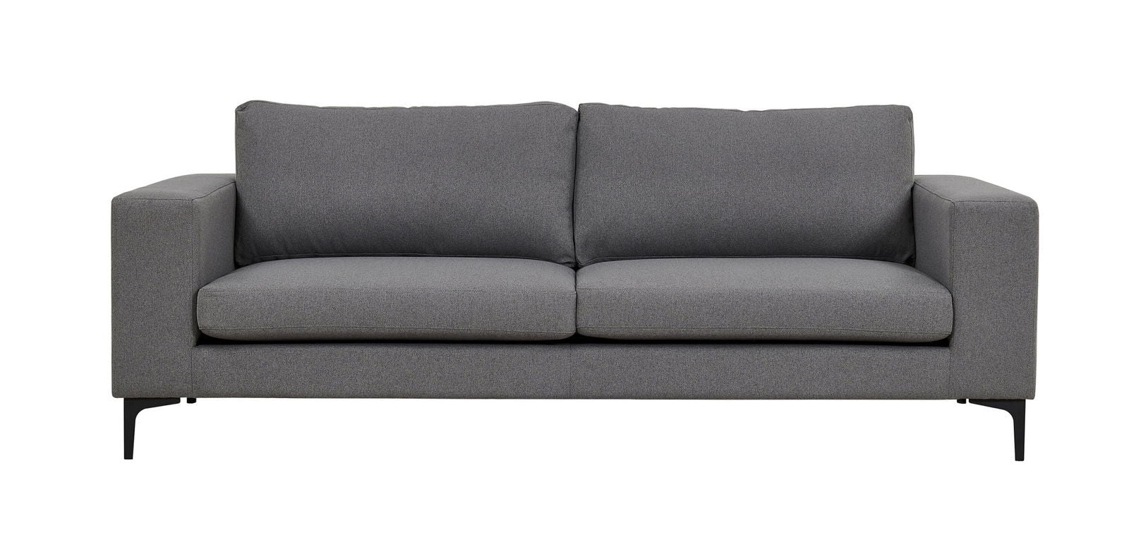 Venture Home Bolero Sofa - 3-seater - Grey Fabric - Black Legs - vivahabitat.com