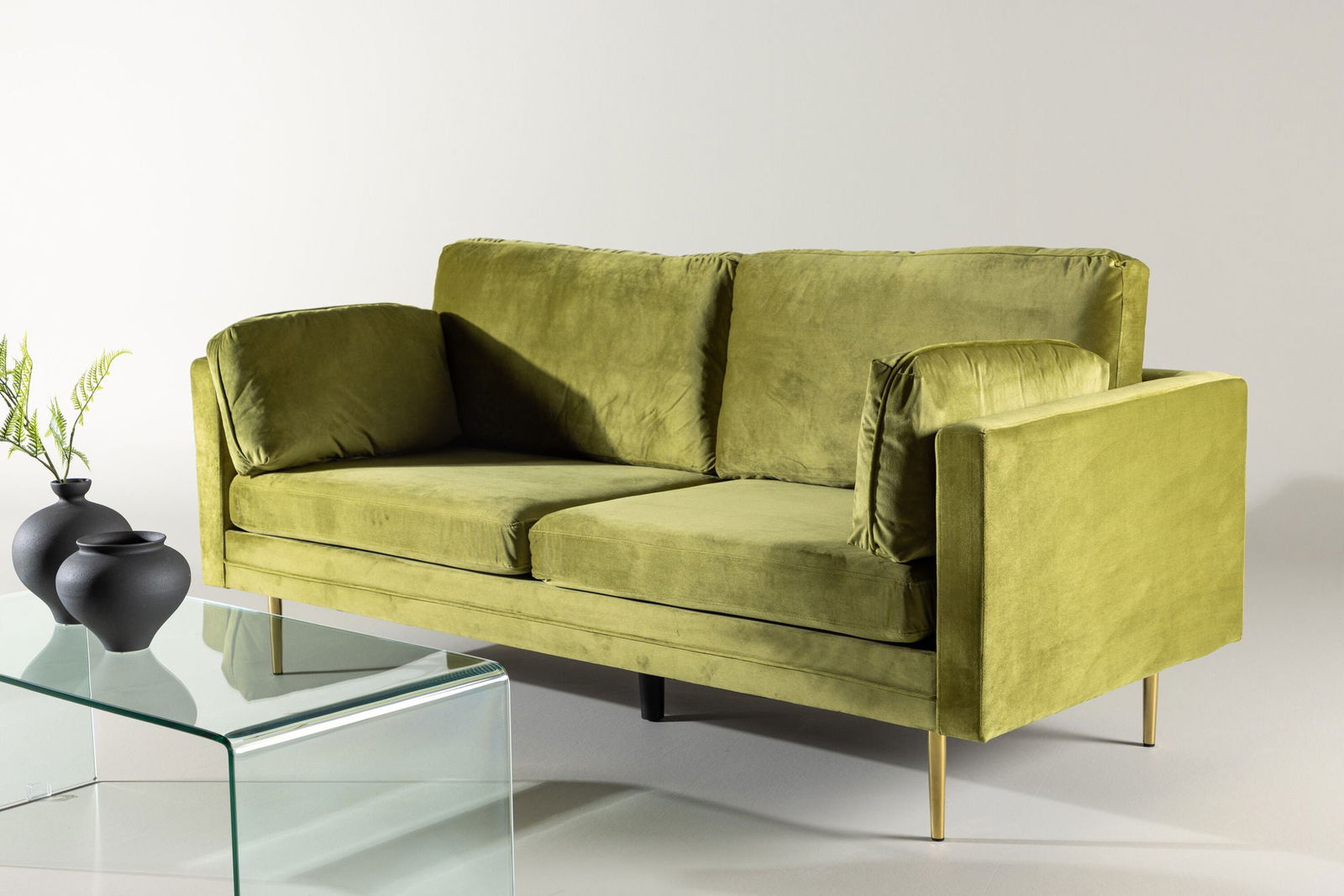 Venture Home Boom - 3 seat sofa Velvet - Spring Green - vivahabitat.com