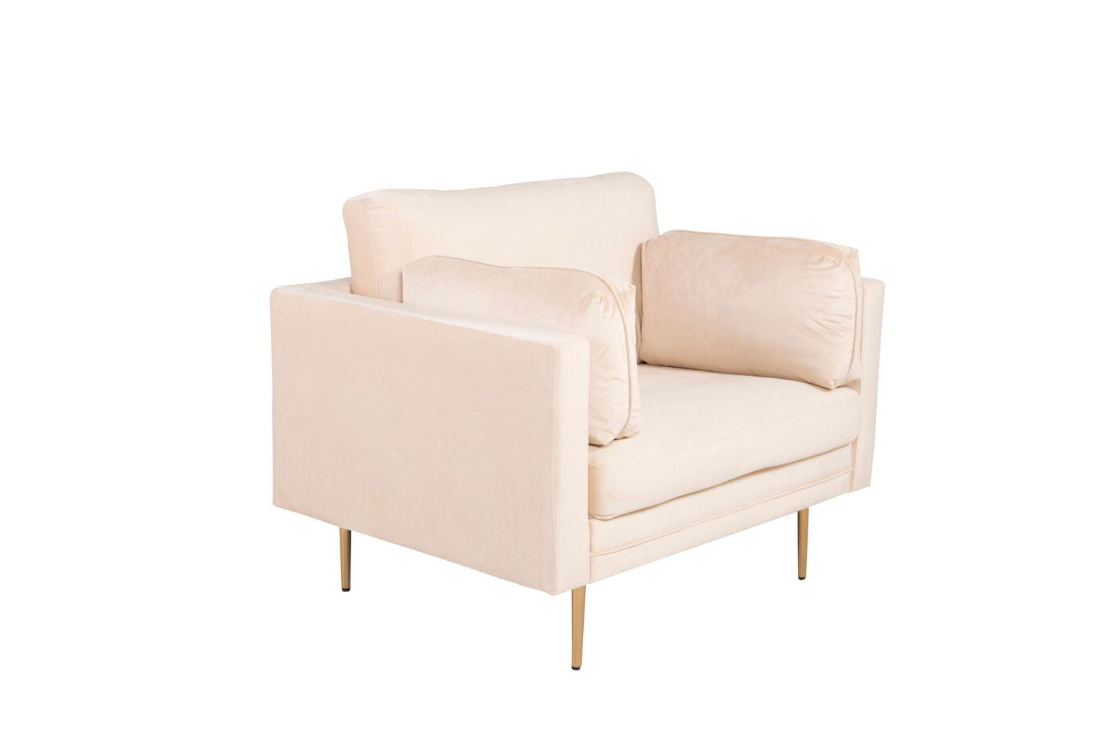 Venture Home Boom - Single Chair Velvet - Creme - vivahabitat.com