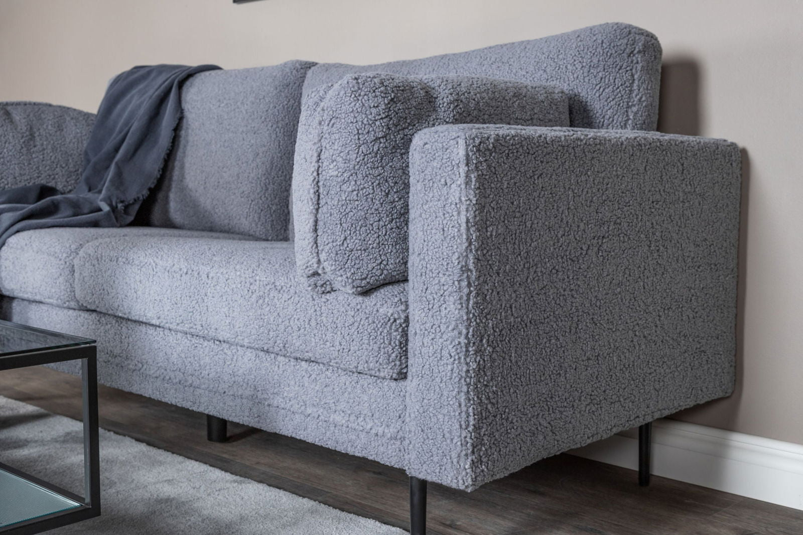 Venture Home Boom 3-seat sofa - Teddy Fabric Dark Grey - vivahabitat.com