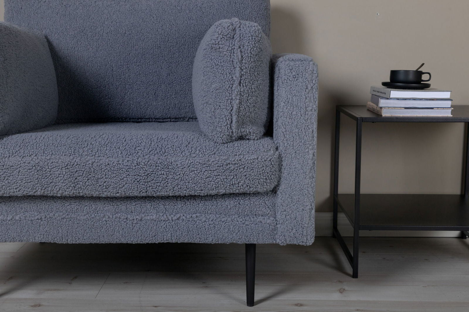 Venture Home Boom Single Chair - Teddy Fabric Dark Grey - vivahabitat.com