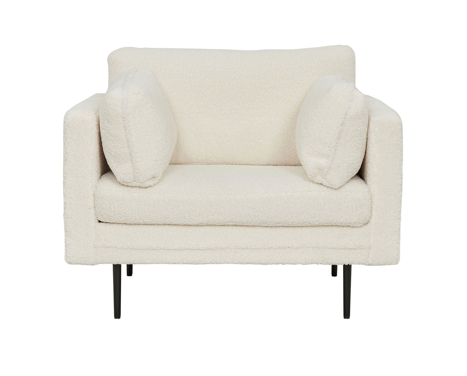 Venture Home Boom Single Chair - Teddy Fabric White - vivahabitat.com