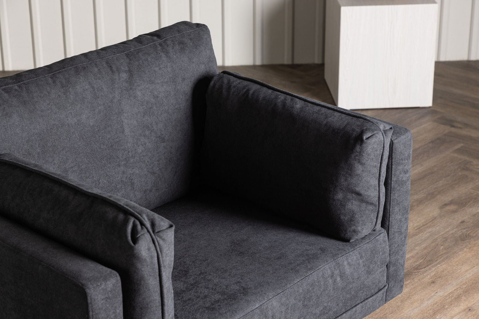 Venture Home Boom Single Sofa - Black / Black Fabric / linen - vivahabitat.com