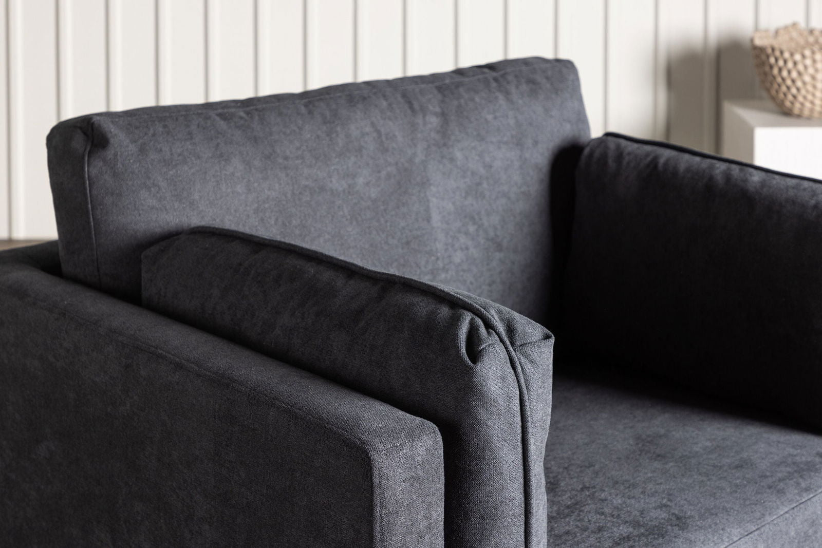 Venture Home Boom Single Sofa - Black / Black Fabric / linen - vivahabitat.com