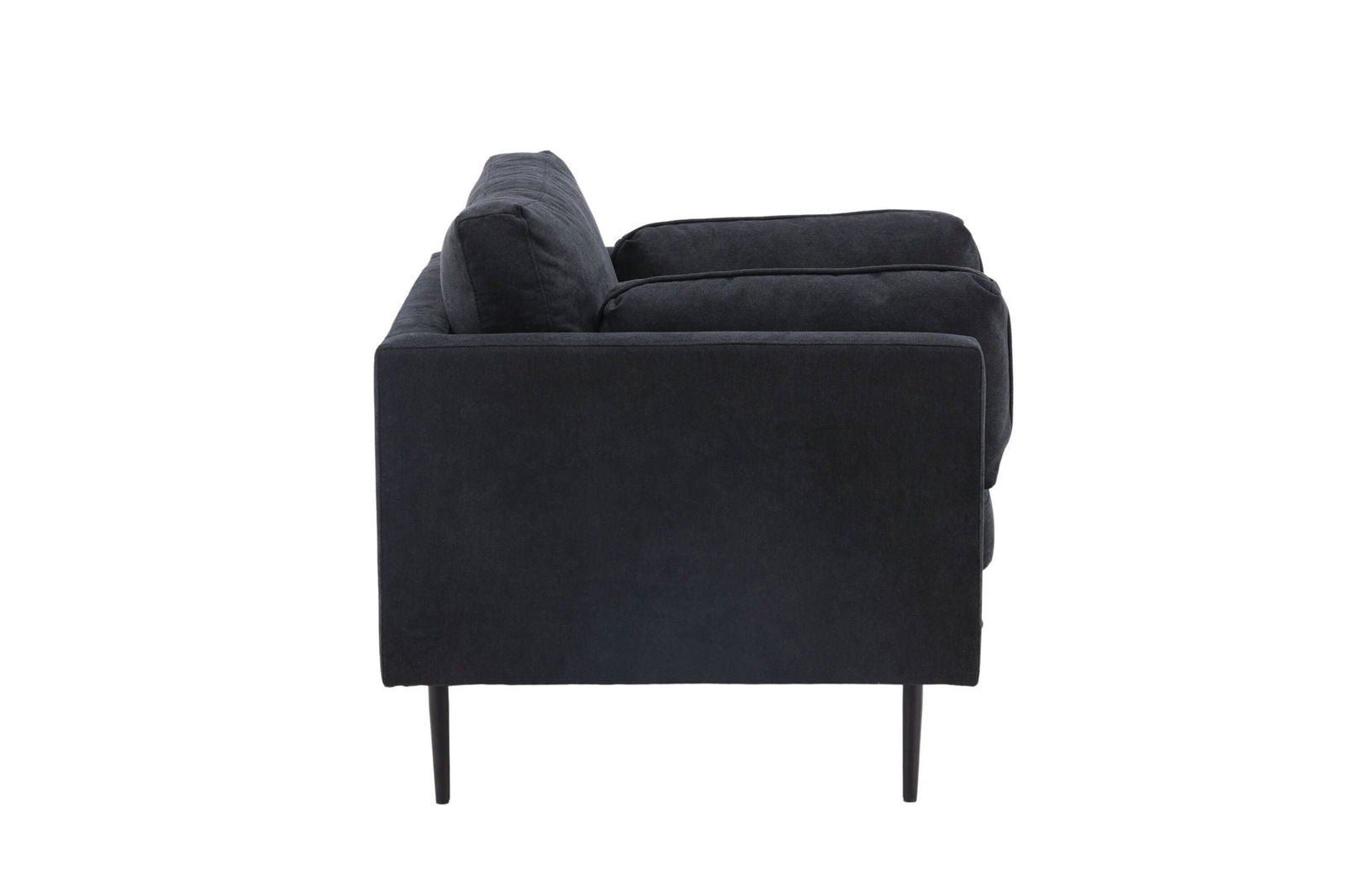 Venture Home Boom Single Sofa - Black / Black Fabric / linen - vivahabitat.com