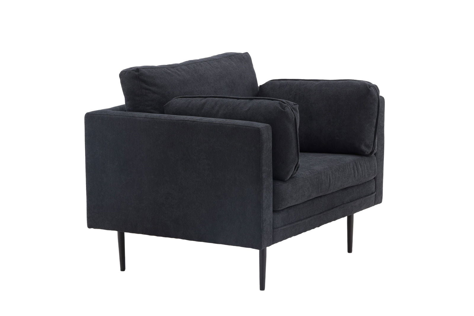 Venture Home Boom Single Sofa - Black / Black Fabric / linen - vivahabitat.com