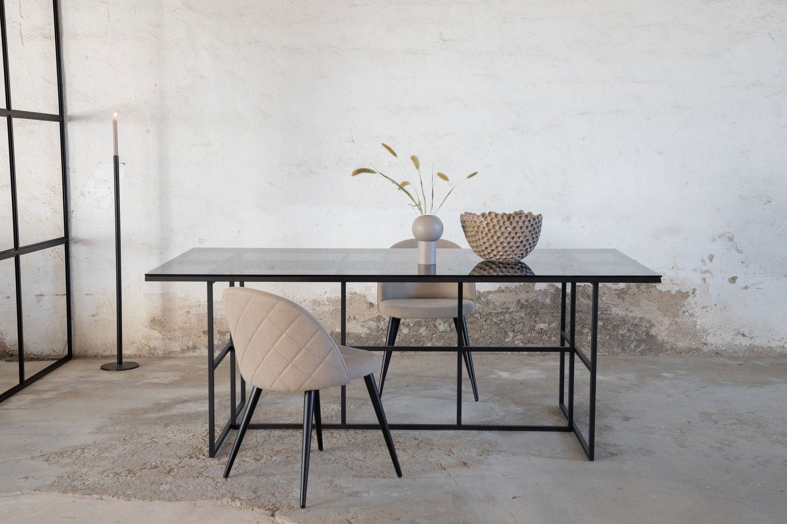 Venture Home Leif Dining Table - Black / Black smoked smoked Glass - vivahabitat.com