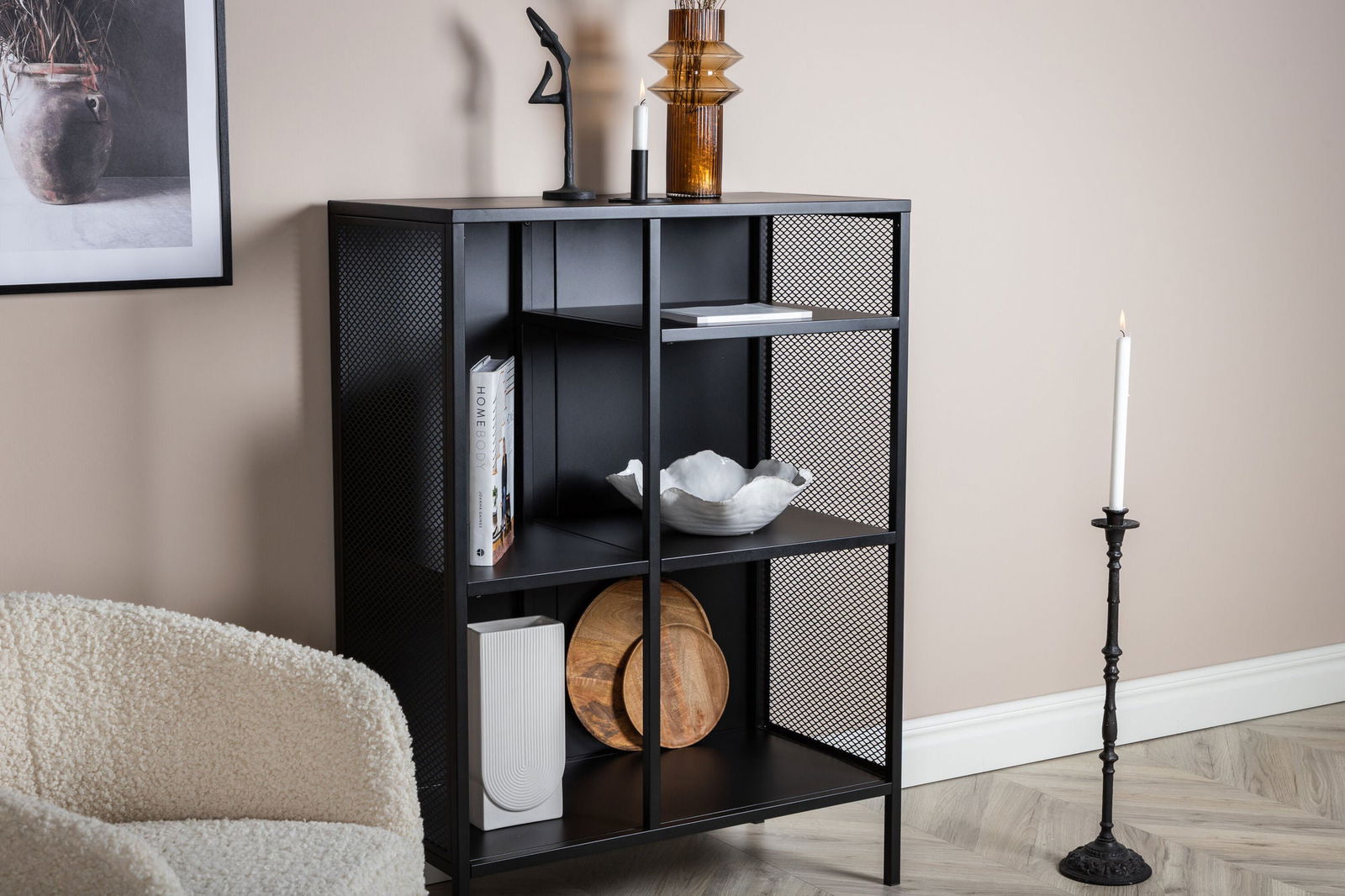 Venture Home Misha - Book Case Mesh - Black - vivahabitat.com