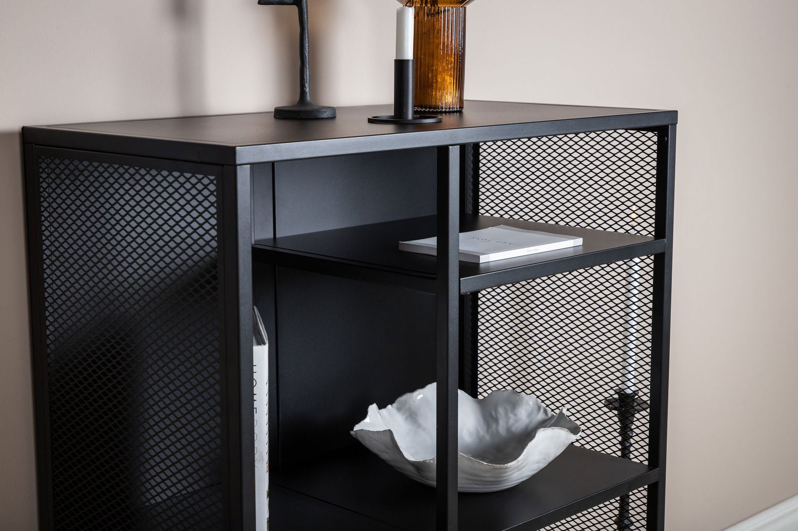 Venture Home Misha - Book Case Mesh - Black - vivahabitat.com