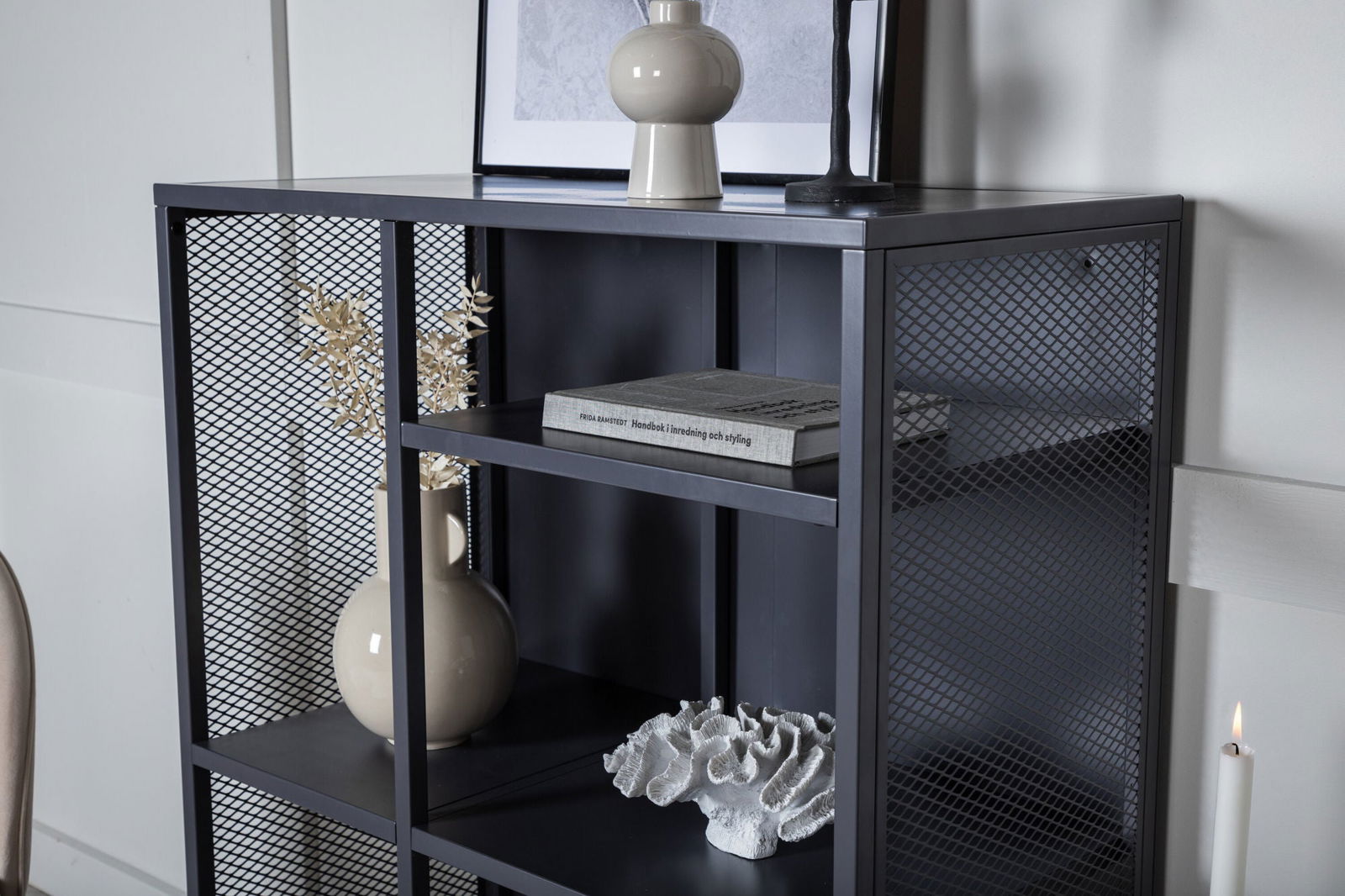 Venture Home Misha - Book Case Mesh - Grey - vivahabitat.com