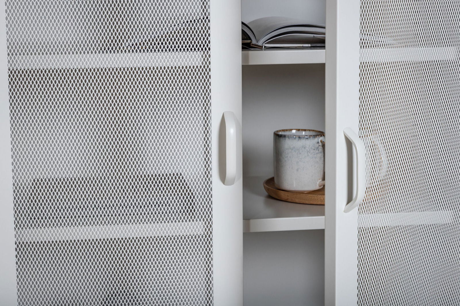 Venture Home Misha - Low cabinet mesh doors - White - vivahabitat.com