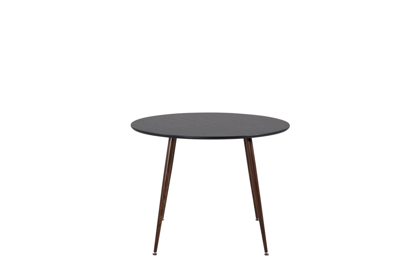 Venture Home Plaza Round Table 100 cm - Black Top - Walnut legs - vivahabitat.com