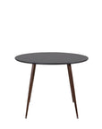 Venture Home Plaza Round Table 100 cm - Black Top - Walnut legs - vivahabitat.com