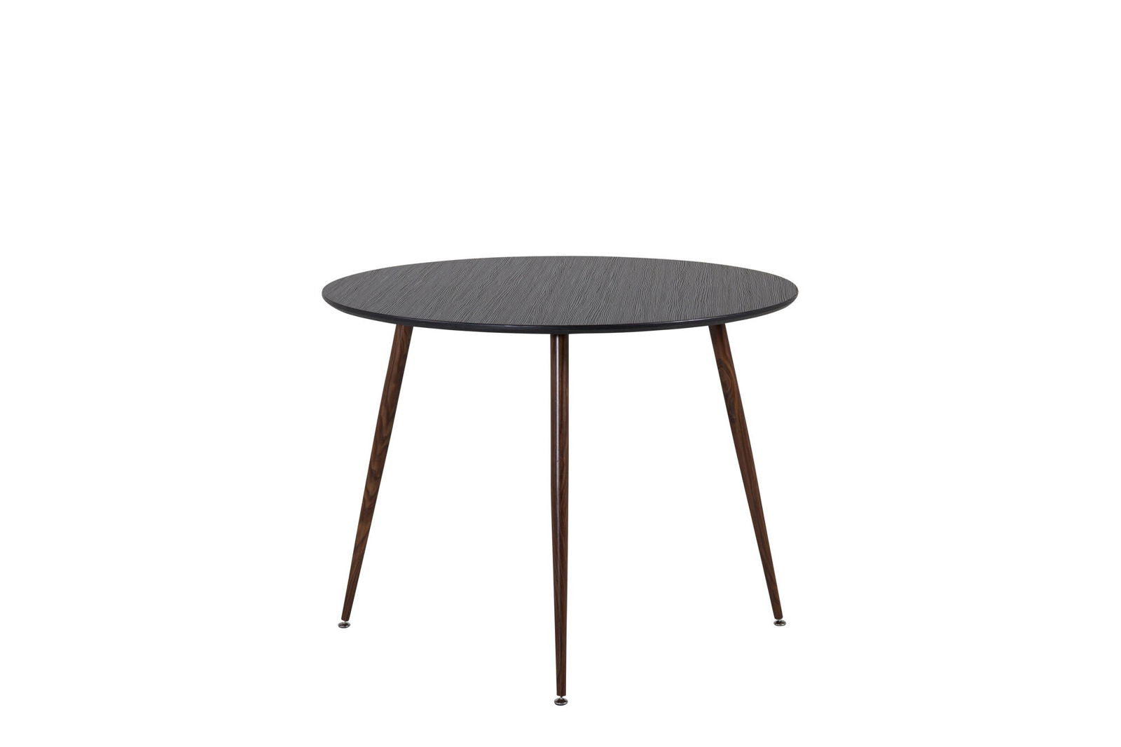 Venture Home Plaza Round Table 100 cm - Black Top - Walnut legs - vivahabitat.com