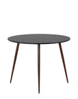 Venture Home Plaza Round Table 100 cm - Black Top - Walnut legs - vivahabitat.com